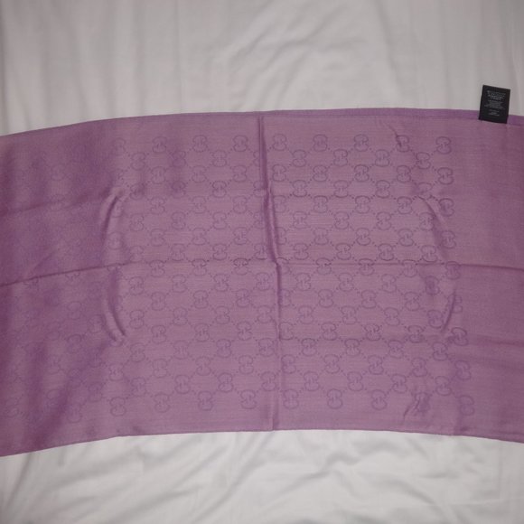 Gucci Wool Silk Purple Long 165904 3g646 Scarf - Picture 4 of 14